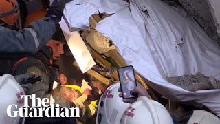 Baby found alive in rubble after Russian building collapse [upl. by Atiluj22]