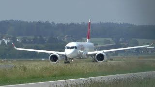 Swiss Airbus A220300 beautiful takeoff at Zurich Airport [upl. by Rephotsirhc]