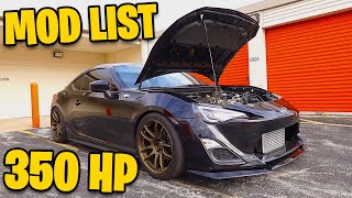 350HP TURBO FRS FULL MODS LIST Complete Build Walkthrough [upl. by La11]