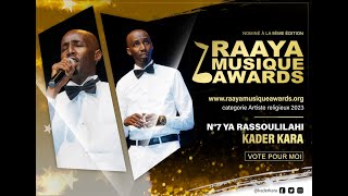 Raaya Music Awards  Nominé kader Kara  tire Ya Rassoulilahi [upl. by Elocim]