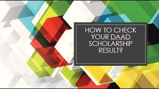 How to check your DAAD scholarship result [upl. by Kriste826]