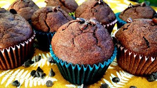 🍫 Czekoladowe babeczki bananowe 🧁 Fit babeczki z czekoladą 🍌 Wegańskie ciasto na muffiny bananowe [upl. by Initirb]