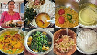 dil को sukoon मिलता BTSLunch🍱 moong dal tadka🌺 lacche wala salad🌺 aloo palak ki sabji🌺 मलाई से ghee [upl. by Don]