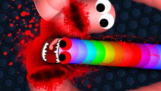 Slitherio ESCAPING HUGE SNAKE TRAP  HOW TO BLAST THROUGH GIANT SNAKE CIRCLING  Slitherio Epic [upl. by Yatnuahs]