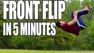 How to Front Flip Tutorial  Only 5 Minutes to Learn [upl. by Deth376]