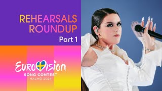 Eurovision Song Contest  Rehearsals Roundup Part 1  Malmö 2024 UnitedByMusic [upl. by Wun]