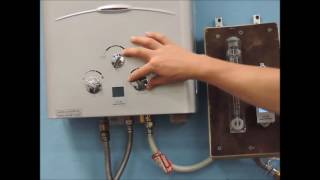 EspanolSpanish Marey Tankless Power Gas Adjustments and Settings [upl. by Jeanelle]