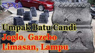 Umpak batu CANDI  Batu HITAM Untuk Joglo Limasan Gazebo Tiang lampu [upl. by Lyreb]