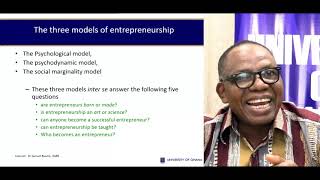 MKTG 306 Session 3 Theories Models and Stereotypes of Entreprenuership [upl. by Pitchford]