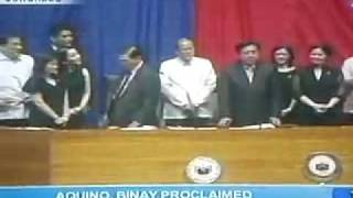 Noynoy Aquino 2010 Presidential Proclamation [upl. by Helbonnas]