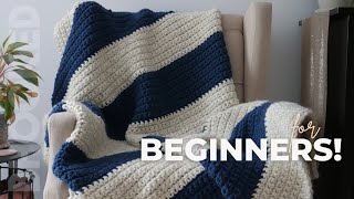 How to Crochet a Blanket StepbyStep for Complete Beginners [upl. by Ellennaj]