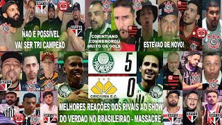 MELHORES REAÇÕES DOS RIVAIS AO PALMEIRAS 5X0 CRICIÚMA QUER SER TRICAMPEAO E MAIS UM SHOW DO ESTEVAO [upl. by Berkly]