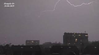 4K THUNDERSTORM Onweer Hengelo Ov Holland  Intense Lightning storm 04242019 [upl. by Leizar]