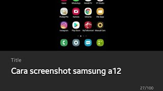 Cara screenshot samsung a12 [upl. by Nilson]