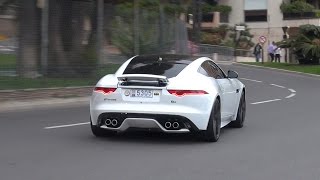 Jaguar F Type Coupe R  Burnout Revs amp Accelerations [upl. by Aleece17]