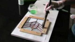 Stained glass soldering  flux application [upl. by Ilahsiav]