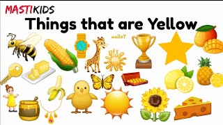 things that are yellow  yellow color  yellow color object  learning color for kids [upl. by Seadon]