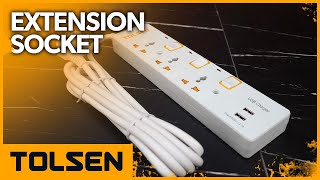 TOLSEN Extension Socket 3way Universal with Independent Switch amp Light [upl. by Gerita]