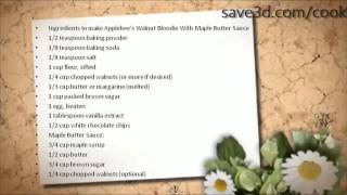 Secret Recipe  How to make Applebees Walnut Blondie With Maple Butter Sauce Copycat Recipes [upl. by Tychon852]