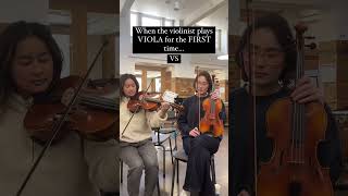 VIOLINIST PLAYS VIOLA FOR THE FIRST TIMEshorts [upl. by Latona]