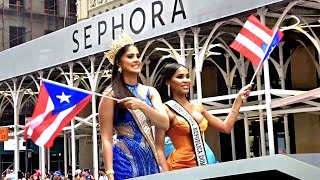 MISS GLOBAL  Tesla Cybertruck at Puerto Rican Parade NYC [upl. by Ciredec]