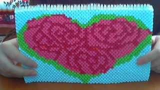 HOW TO MAKE 3D ORIGAMI HEART PAINTING [upl. by Gaelan]