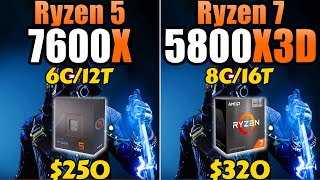 R5 7600X vs R7 5800X3D  How Much Performance Difference [upl. by Epner]