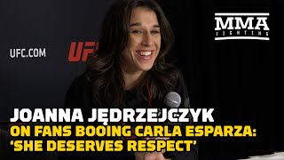 Joanna Jędrzejczyk On Fans Booing Carla Esparza ‘She Deserves Respect’  UFC 281  MMA Fighting [upl. by Salohcim]