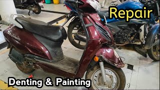 quotRepairing My Activa 6G After Accident Denting amp Paintingquot [upl. by Jewett978]