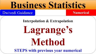 Lagrange interpolation Lagranges Interpolation Formula Lagranges Method of interpolation stats [upl. by Tail843]