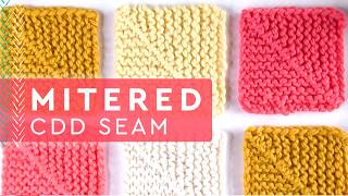 How to Knit Mitered Squares ☀️ CDD Seam Solid Color [upl. by Pradeep]