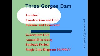 Three Gorges Hydro Project Cost and Sponsorship Turbine amp Generator Specification Energy SLD [upl. by Aydne]