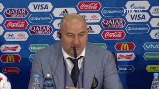 RUS v POR  Stanislav Cherchesov  Russia PostMatch Press Conference [upl. by Aliekahs]