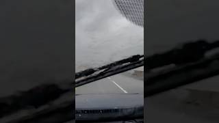 Sanibel Causeway Waves spraying windshield sanibelisland hurricanehelene [upl. by Aneladgam]