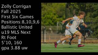 Zolly Corrigan  MLS Next Highlights Matchweeks 15 [upl. by Opiuuk980]