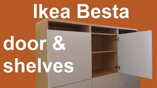 Ikea Besta shelves and door assembly and adjustment [upl. by Annauqahs556]