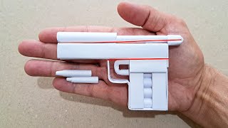 DIY  A4 KAĞITTAN MERMİ ATAN MİNİ TABANCA NASIL YAPILIR   PAPER POCKET GUN [upl. by Ricarda]