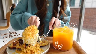 vlog • brown cheese croffle cocktail bar plane tickets to america talking about feelings 💭 [upl. by Hgielac985]