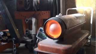 Converting a shop heater to run on waste oils [upl. by Ahsropal]