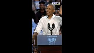 Obama raps a Eminem song at Harris rally [upl. by Nyllij639]