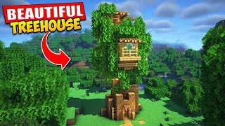 Minecraft  How to Build a Treehouse  Tutorial [upl. by Talbot]