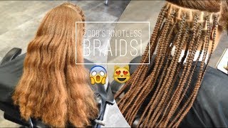 KNOTLESS BOX BRAIDS ON 22quot NATURAL HAIR  HairByMason [upl. by Nashner590]