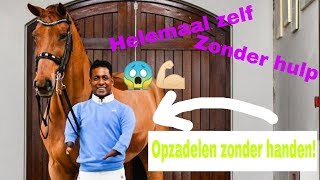 Hoe zadel ik op zonder handen  WINACTIE  Zelf opzadelen zonder hulp  Drafgekeurd [upl. by Marler]