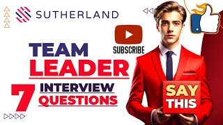 Sutherland Team leader  senior team leader interview questions and answers [upl. by Spence860]