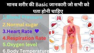 Basic Information of Human body  Blood SugarBlood PressureRespiration rateheart rate [upl. by Assenna652]