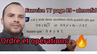 Exercice 17 page 89 almoufid  ordre et opérations 3AC [upl. by Tristram]