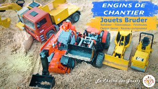 Engins de chantier Bruder Manitou CAT au travail [upl. by Anot]