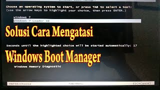 SOLUSI CARA MENGATASI WINDOWS BOOT MANAGER WIN 7 [upl. by Nahsab]