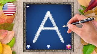 Learn to write Uppercase Letters A to Z  English Alphabet  Letter School Games [upl. by Itram264]