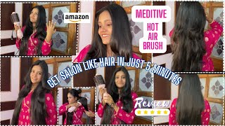 Get salon like Hair in just 5minutes MEDITIVE Hot hair Brush honestreview amazon review wow [upl. by Cupo209]